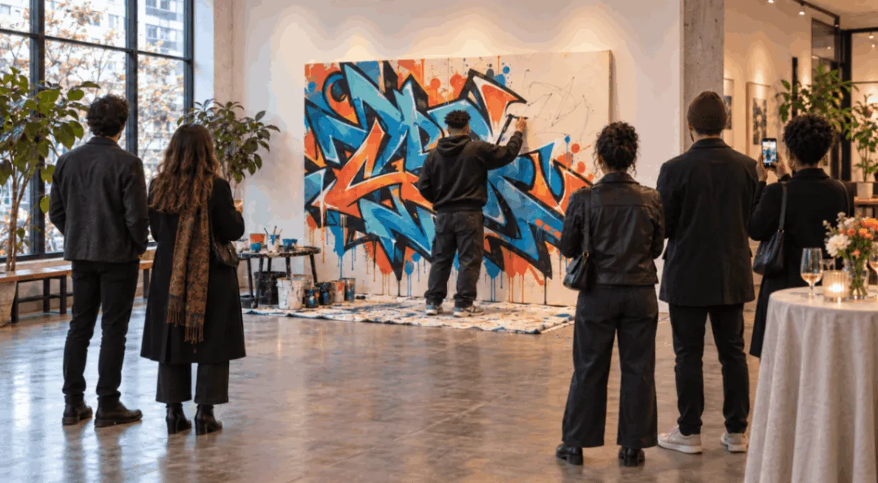 Séance de live painting devant un public (photo à remplacer)